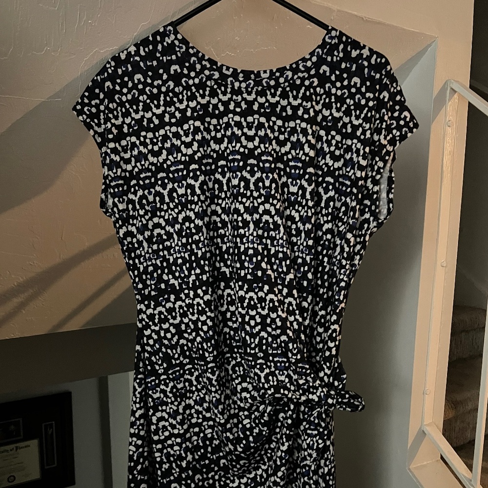 Blue and white dress